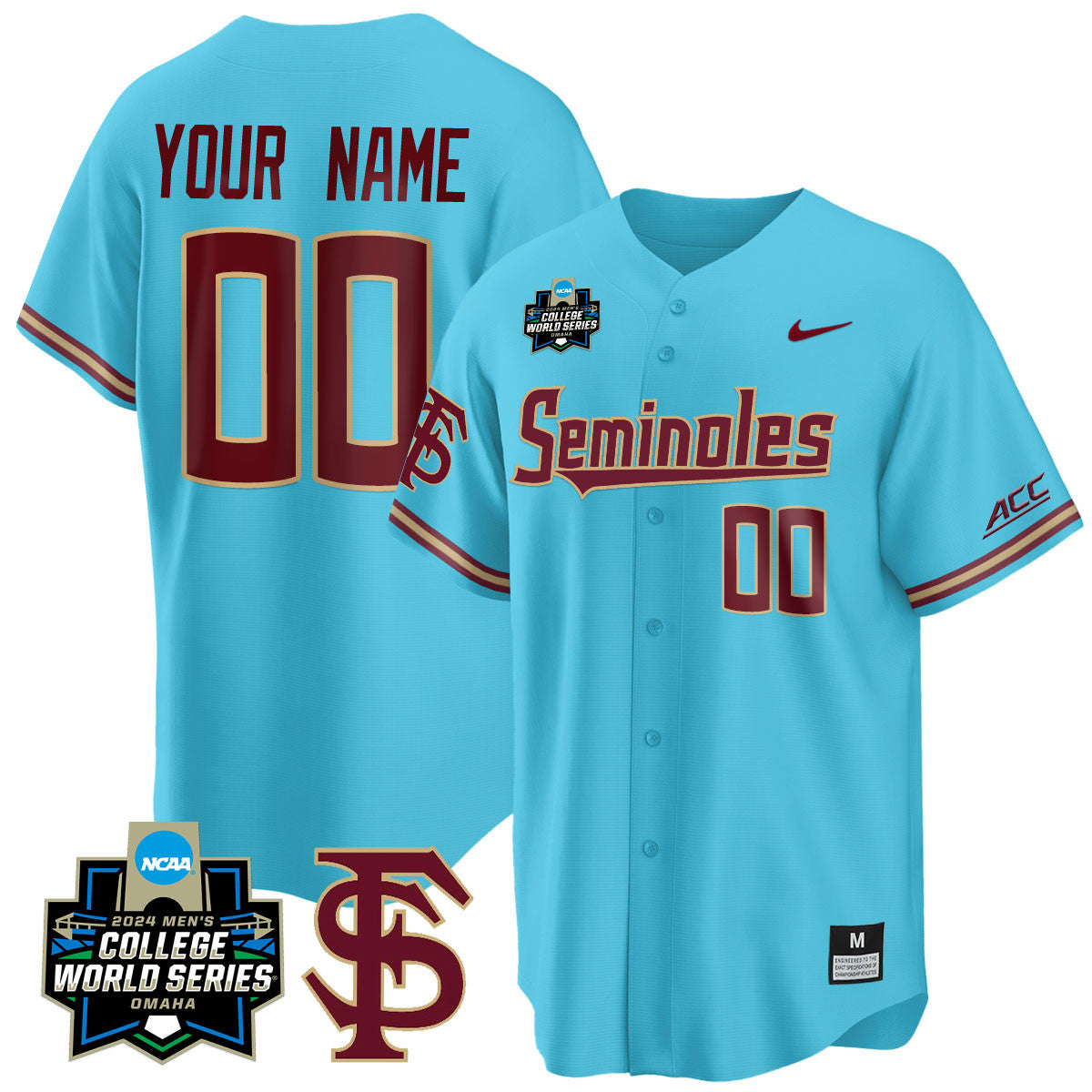 Custom Florida State Seminoles 2024 College World Series Vapor Premier Limited Jersey V1 - All Stitched