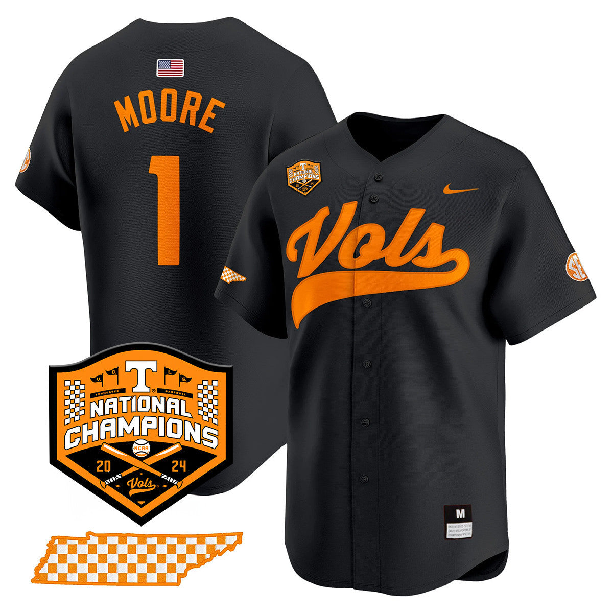 Men's Tennessee Volunteers 2024 National Champions Vapor Premier Limited Jersey - All Stitched
