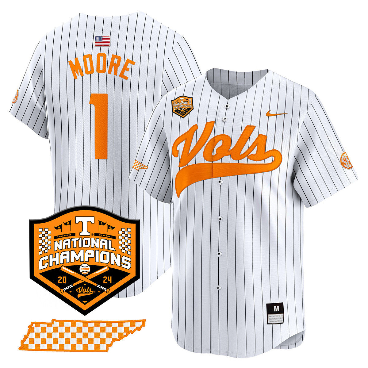 Men's Tennessee Volunteers 2024 National Champions Vapor Premier Limited Jersey - All Stitched