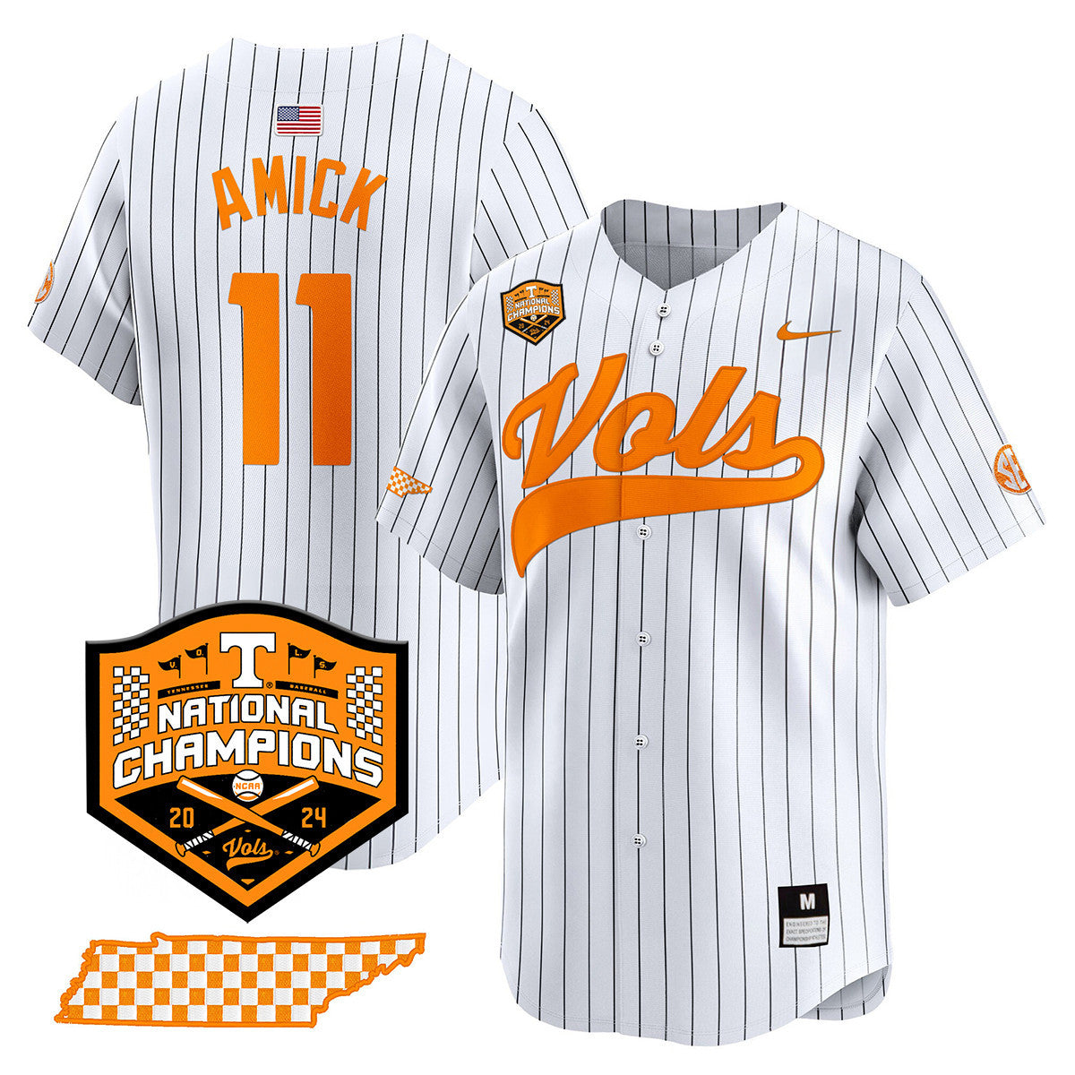 Men's Tennessee Volunteers 2024 National Champions Vapor Premier Limited Jersey - All Stitched
