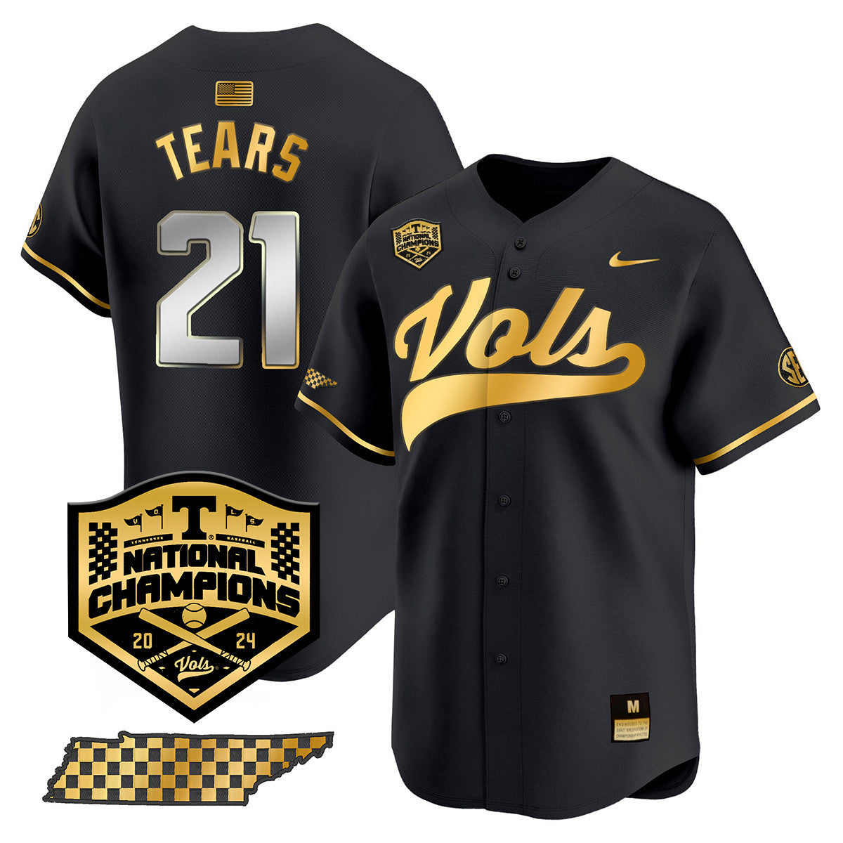 Men's Tennessee Volunteers 2024 National Champions Vapor Premier Limited Jersey - All Stitched