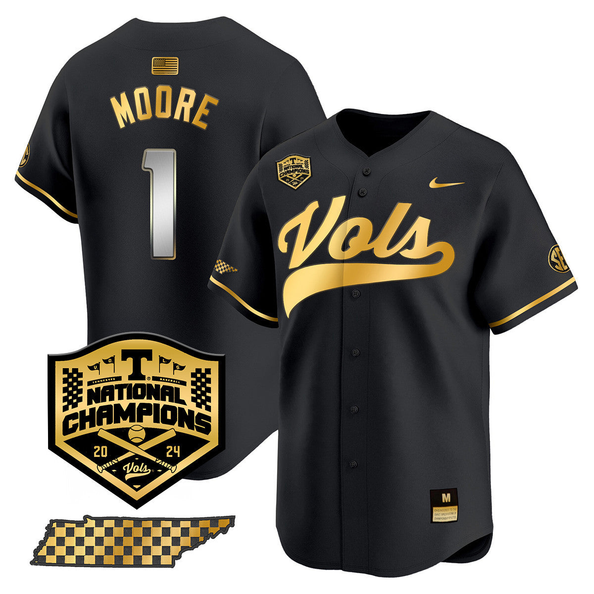 Men's Tennessee Volunteers 2024 National Champions Vapor Premier Limited Jersey - All Stitched