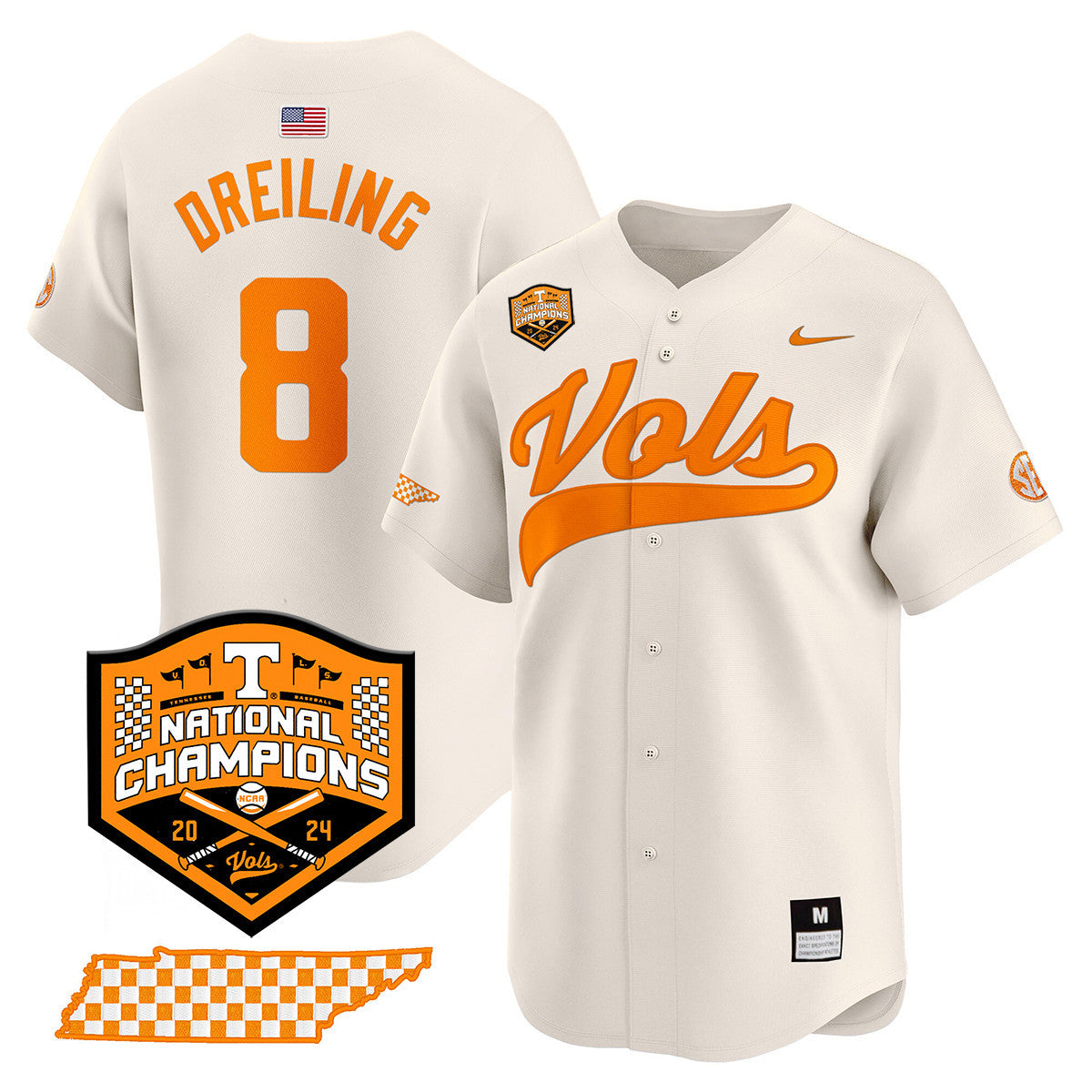 Men's Tennessee Volunteers 2024 National Champions Vapor Premier Limited Jersey - All Stitched