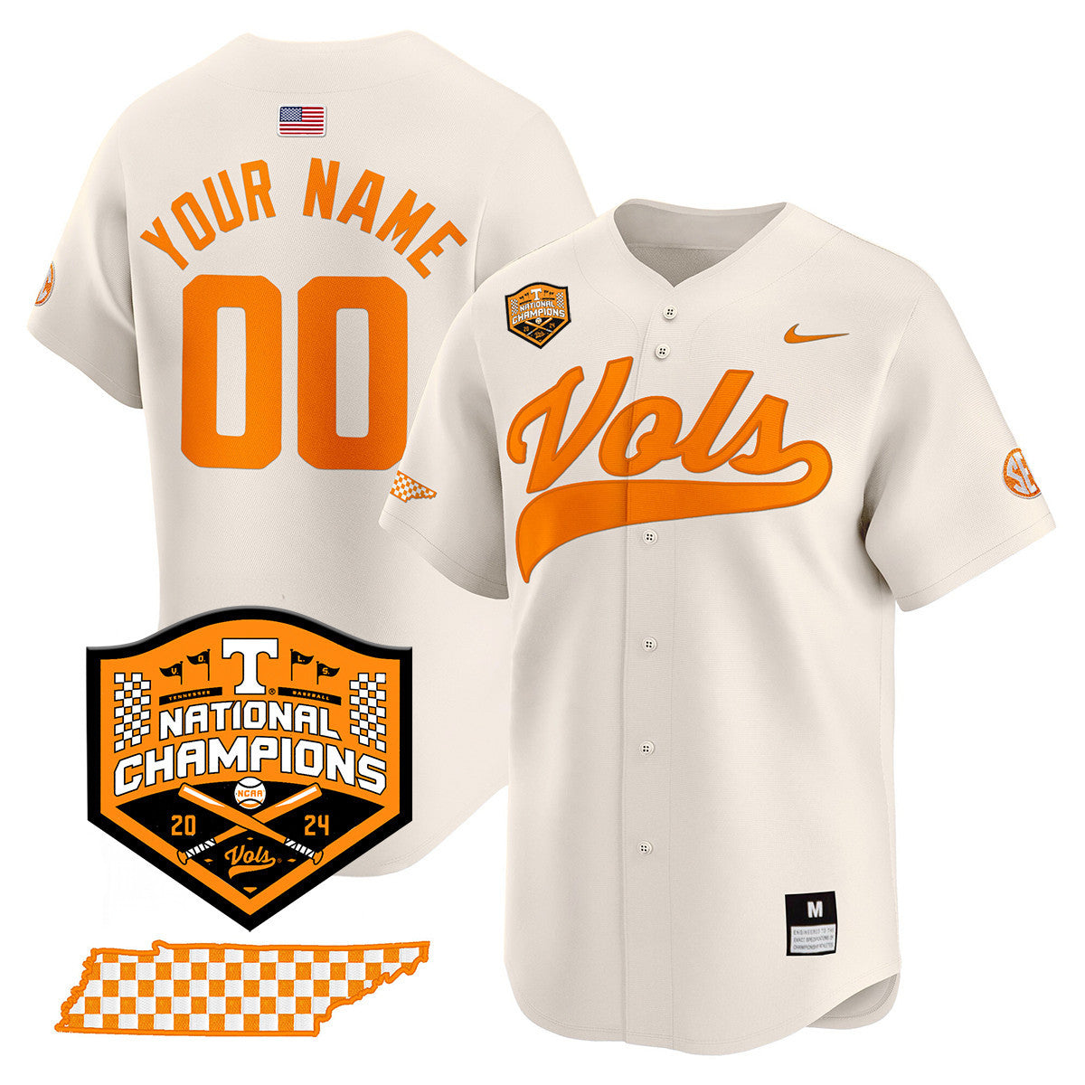 Custom Tennessee Volunteers 2024 National Champions Vapor Premier Limited Jersey - All Stitched