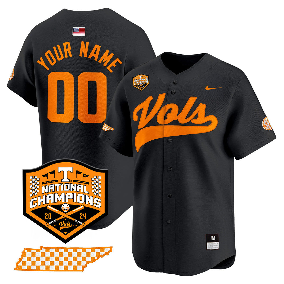 Custom Tennessee Volunteers 2024 National Champions Vapor Premier Limited Jersey - All Stitched