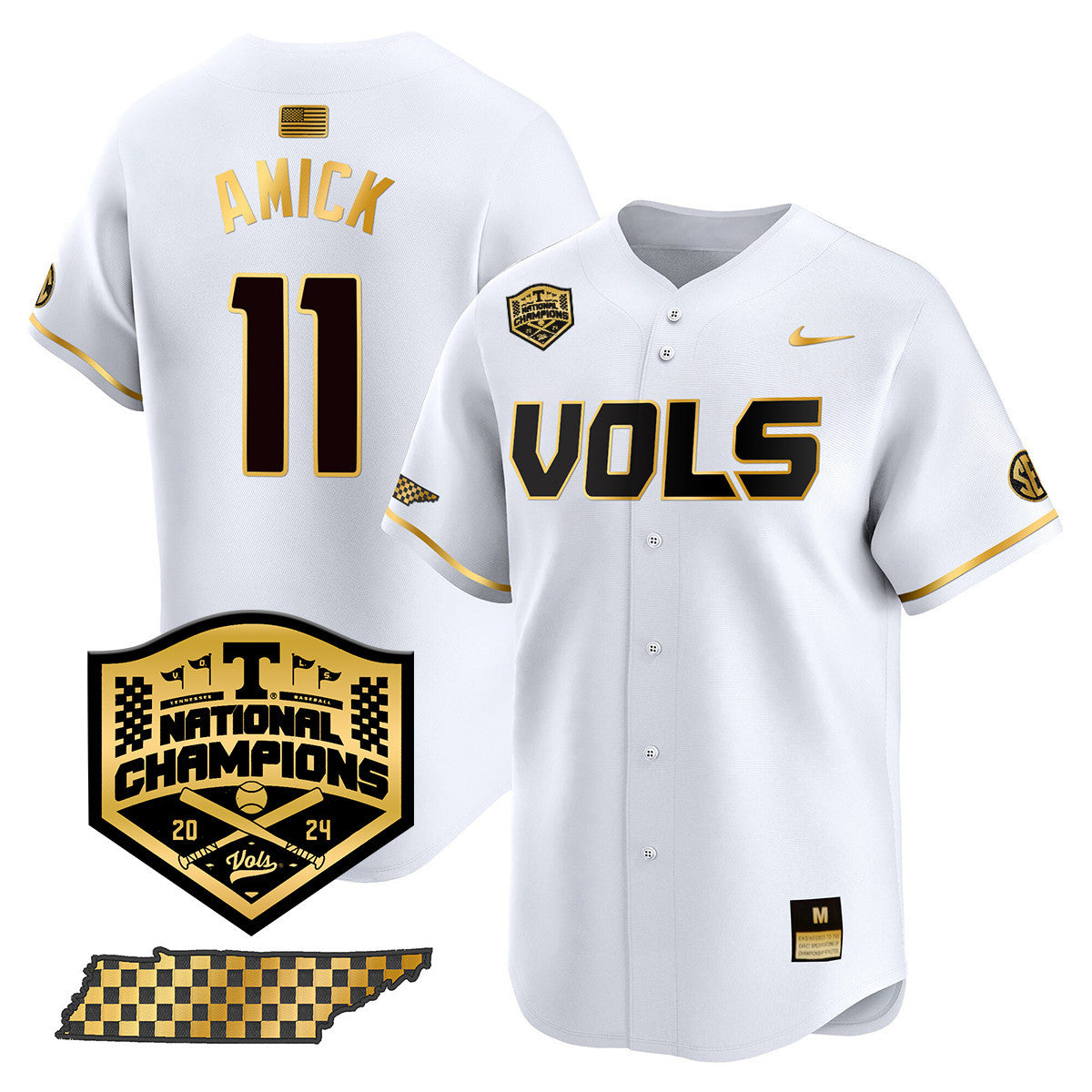 Men's Tennessee Volunteers 2024 National Champions Vapor Premier Limited Jersey V1 - All Stitched