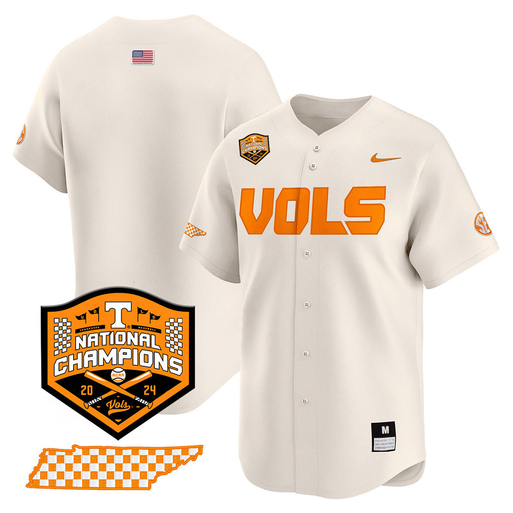Men's Tennessee Volunteers 2024 National Champions Vapor Premier Limited Jersey V1 - All Stitched