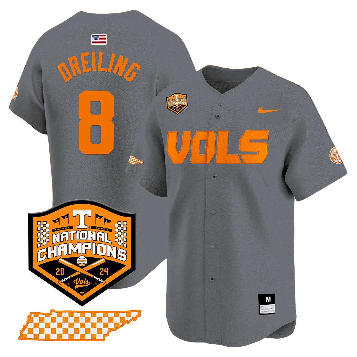Men's Tennessee Volunteers 2024 National Champions Vapor Premier Limited Jersey V1 - All Stitched