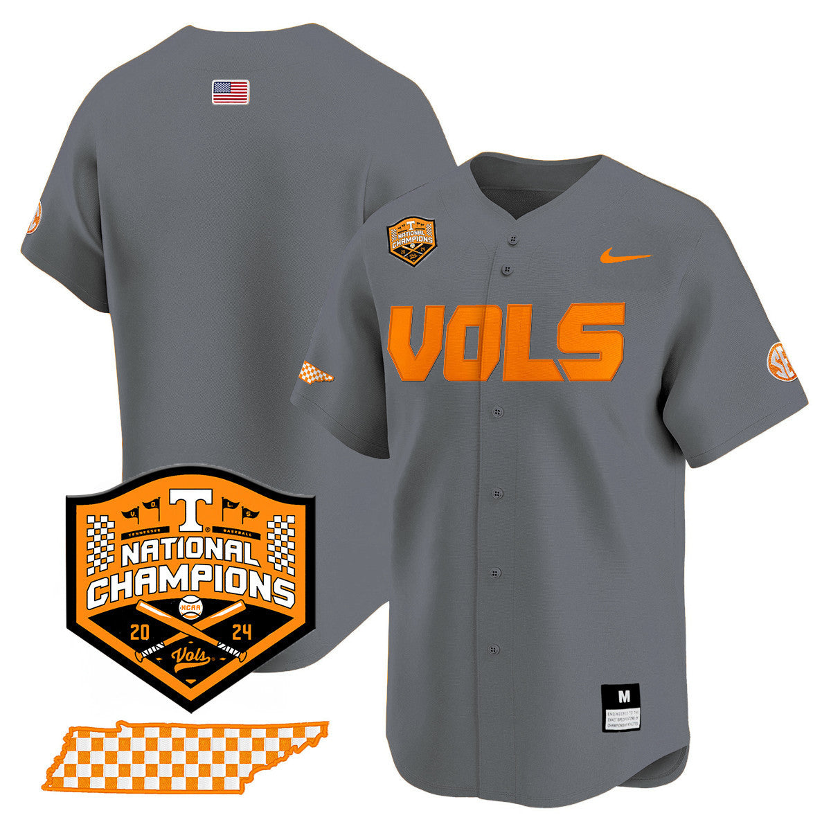 Men's Tennessee Volunteers 2024 National Champions Vapor Premier Limited Jersey V1 - All Stitched