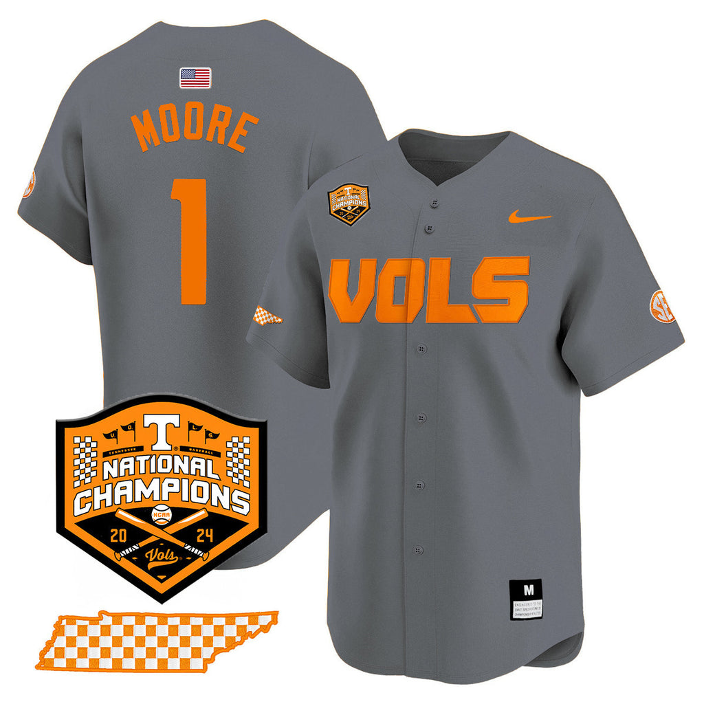 Men's Tennessee Volunteers 2024 National Champions Vapor Premier Limited Jersey V1 - All Stitched