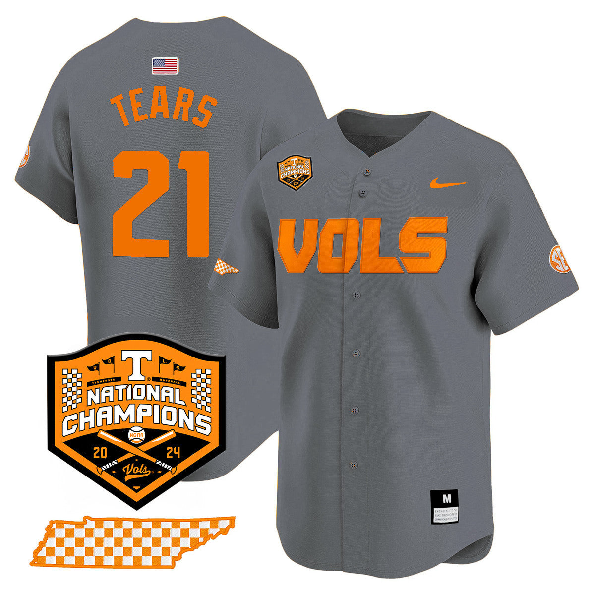 Men's Tennessee Volunteers 2024 National Champions Vapor Premier Limited Jersey V1 - All Stitched