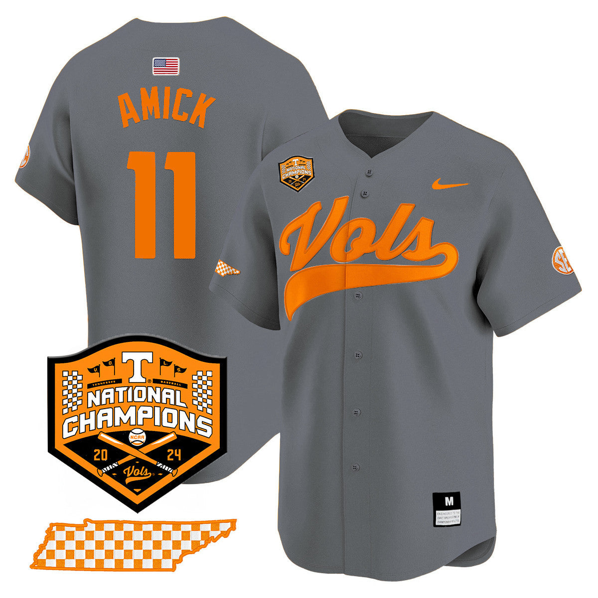 Men's Tennessee Volunteers 2024 National Champions Vapor Premier Limited Jersey - All Stitched
