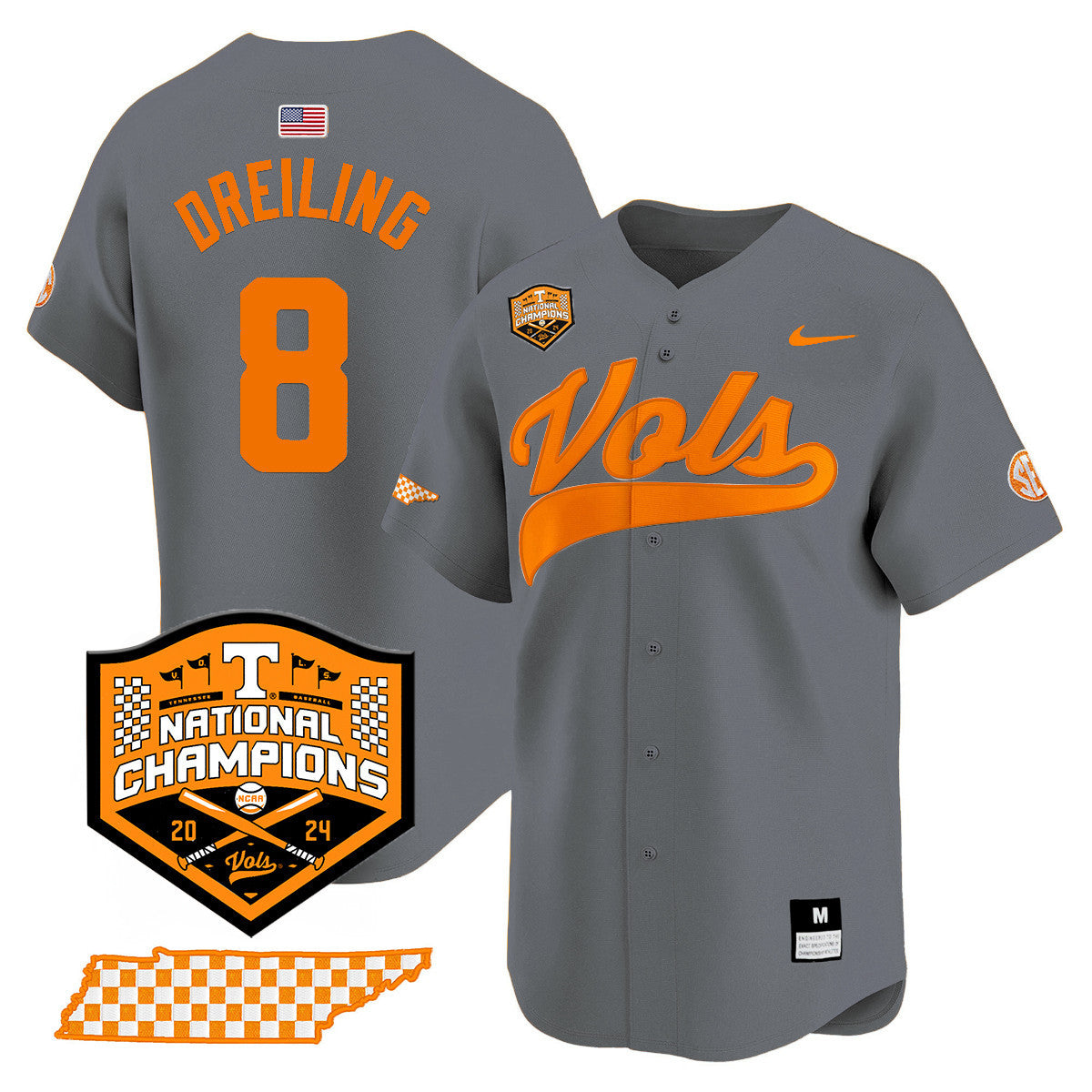 Men's Tennessee Volunteers 2024 National Champions Vapor Premier Limited Jersey - All Stitched