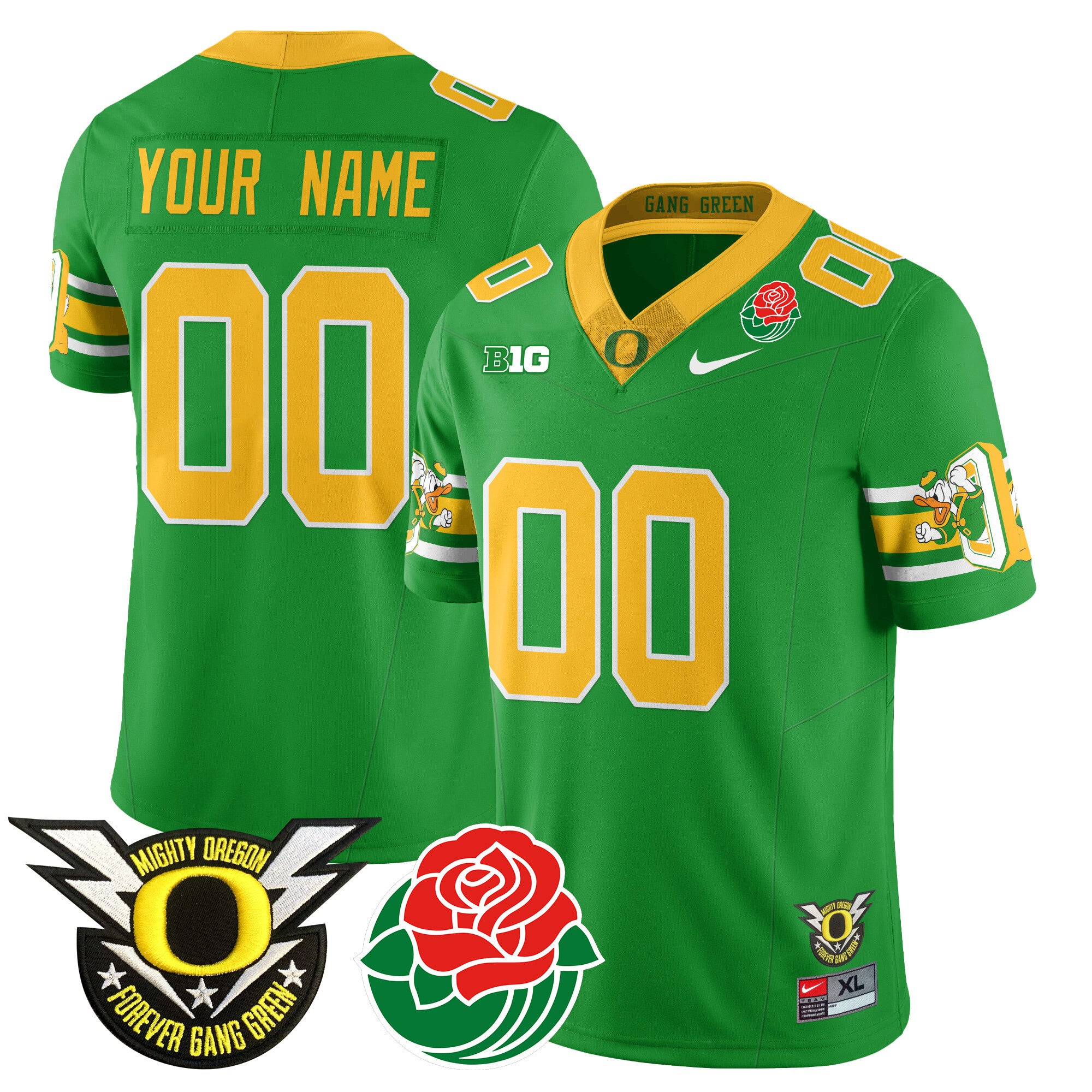 Custom Name/Gender Oregon Ducks 2024 Rose Bowl Jersey - All Stitched 412VTHNJS003