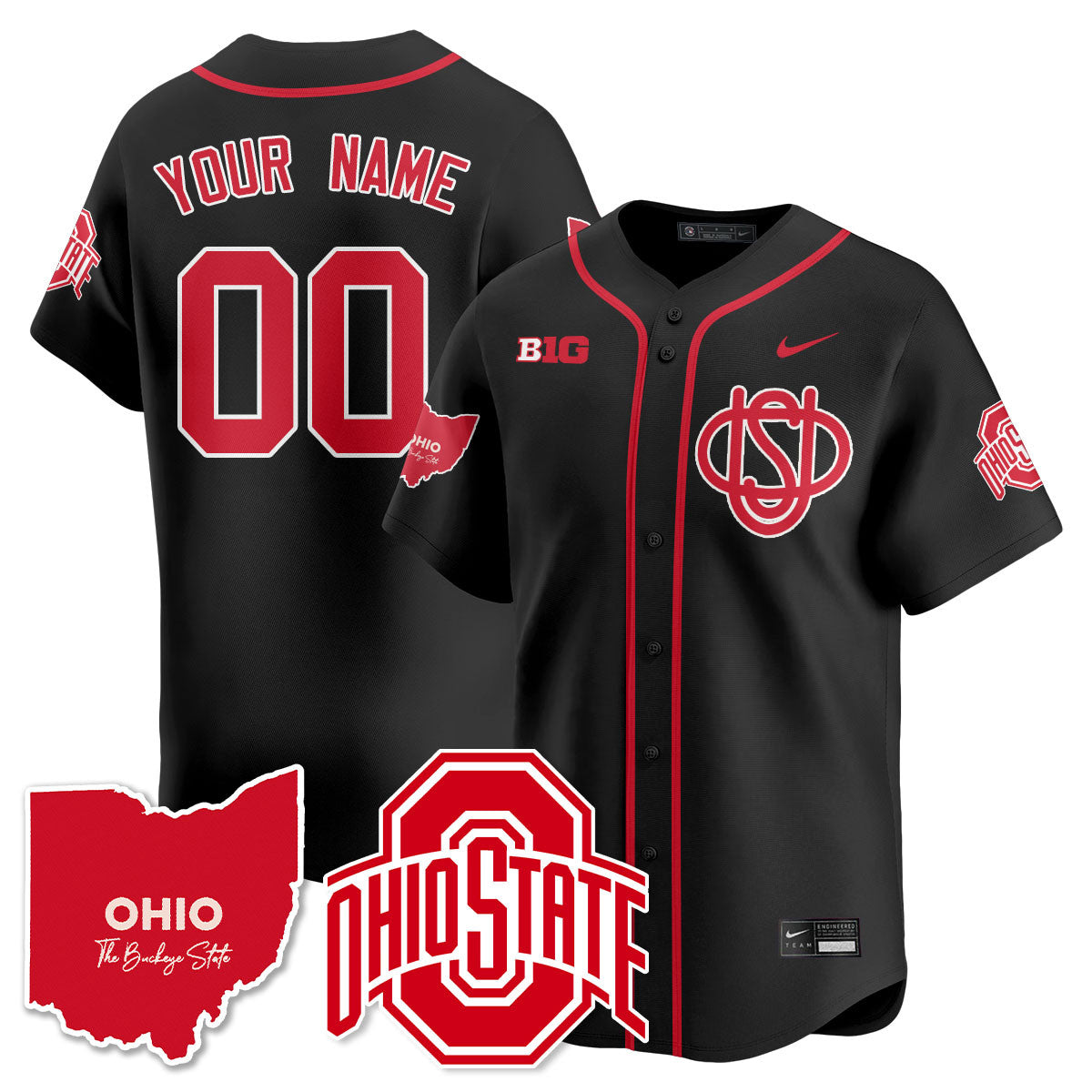 Men's Ohio State Buckeyes 2025 Wordmark Jersey - All Stitched