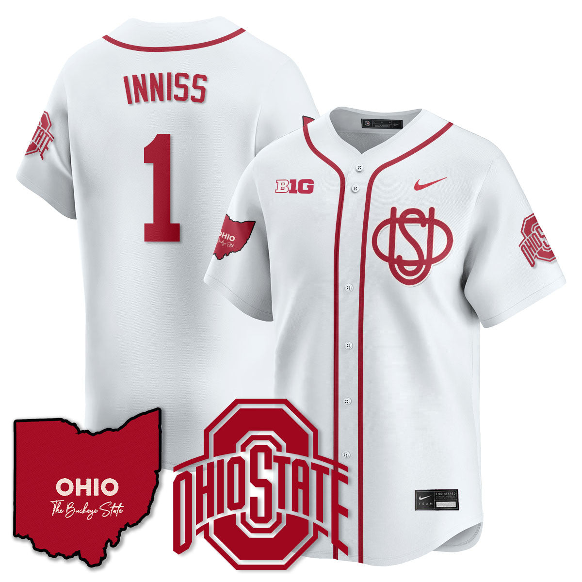 Men's Ohio State Buckeyes 2025 Wordmark Jersey - All Stitched