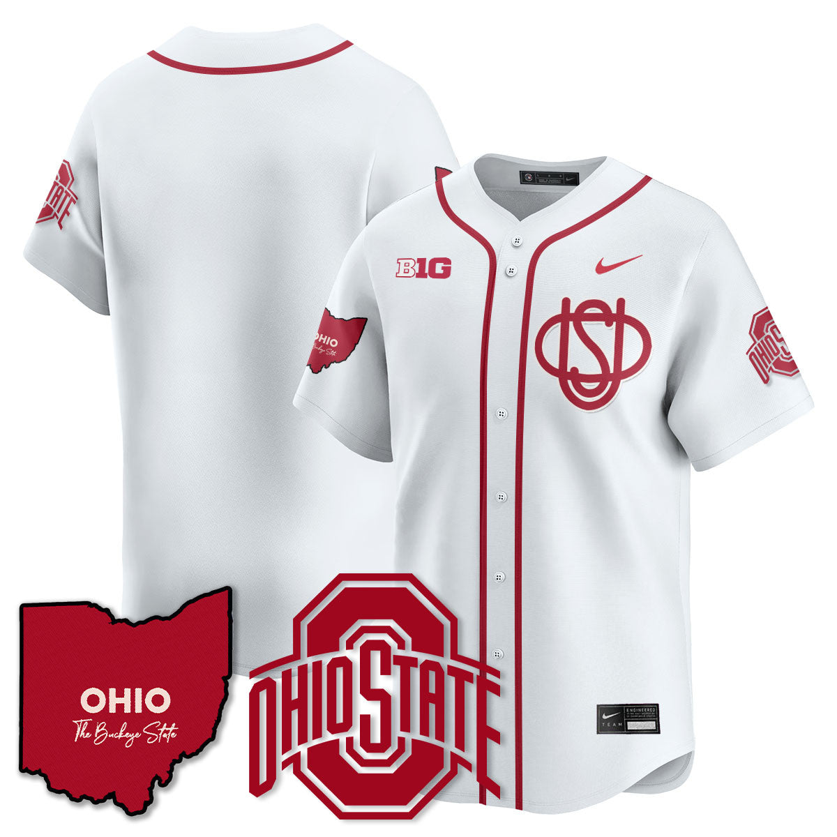 Men's Ohio State Buckeyes 2025 Wordmark Jersey - All Stitched