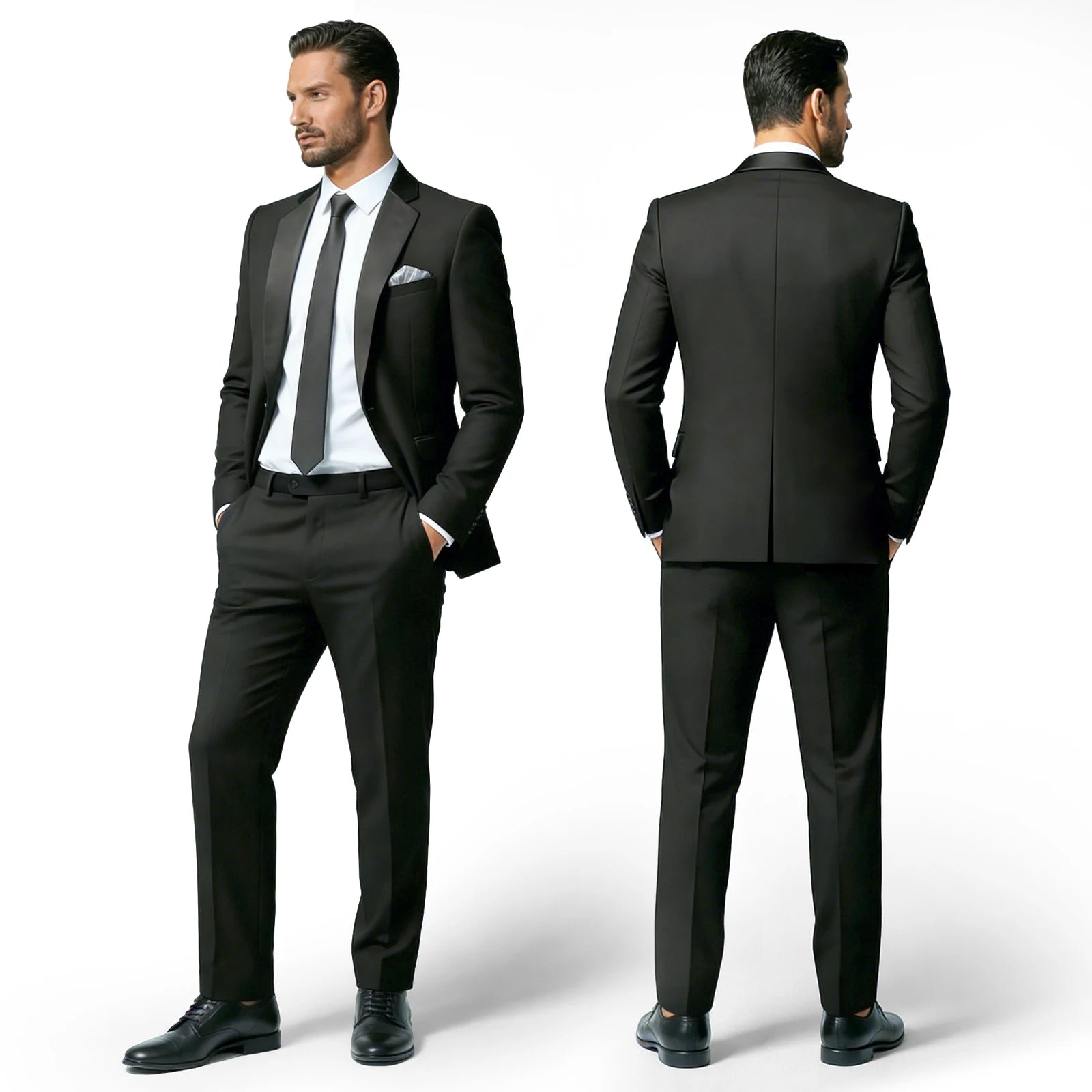 Men's Slim Fit Suit Blazer Business Wedding Party 2-Piece Jacket & Pant Suit