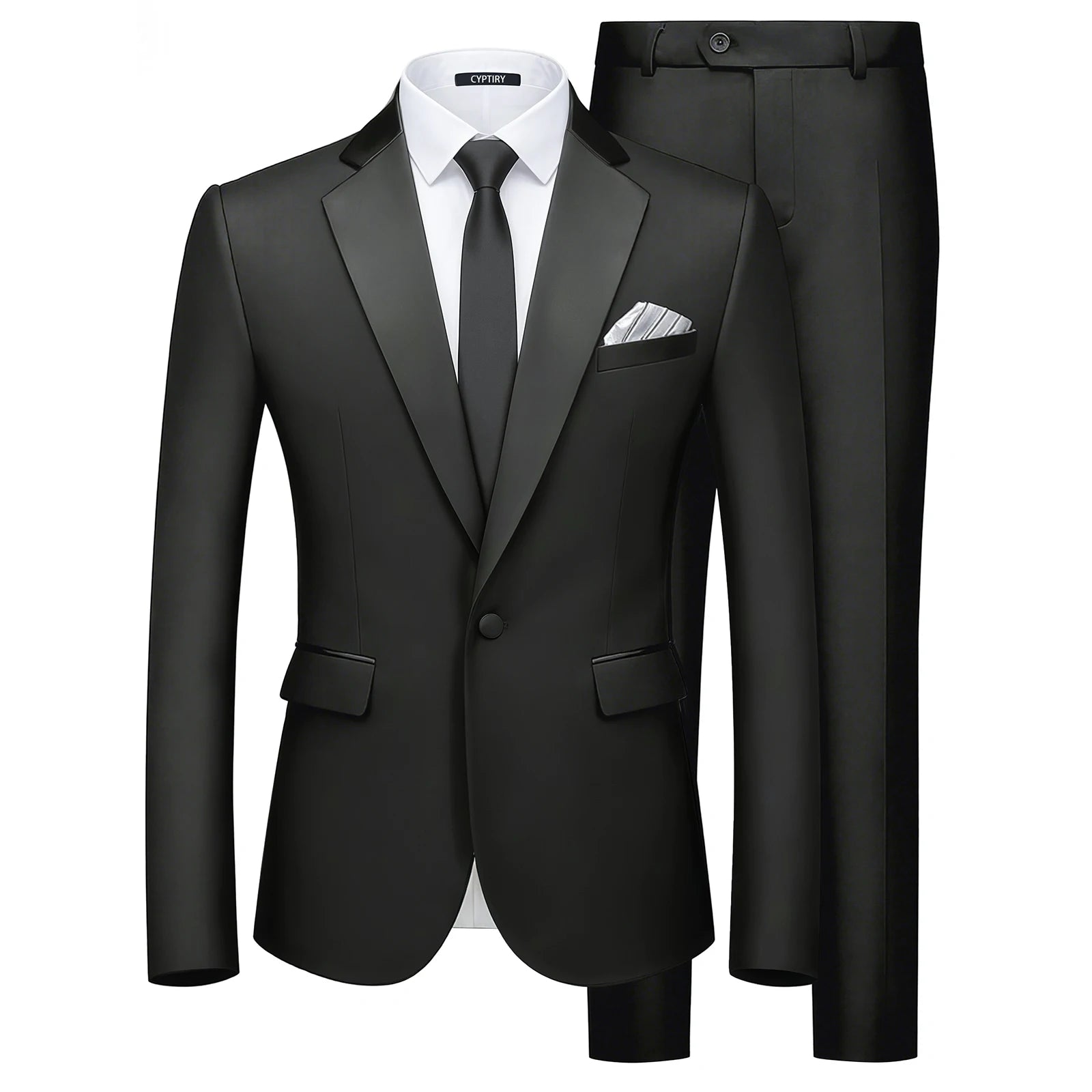 Men's Slim Fit Suit Blazer Business Wedding Party 2-Piece Jacket & Pant Suit