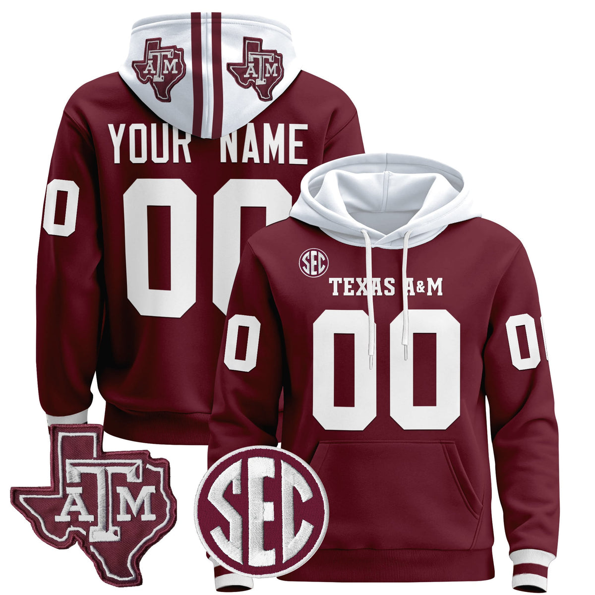 Texas A&M Aggies 2024 Custom Pullover Hoodie