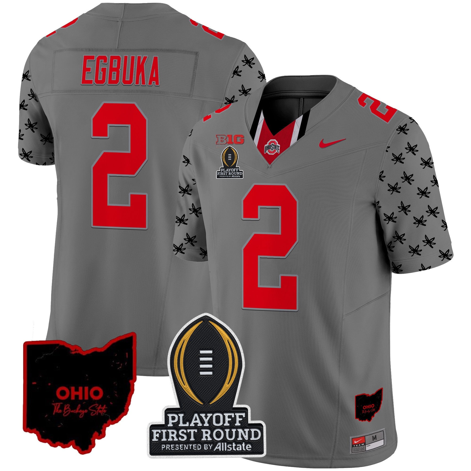Men's Ohio State Buckeyes 2024 Playoff First Round Patch Vapor Limited Jersey - All Stitched