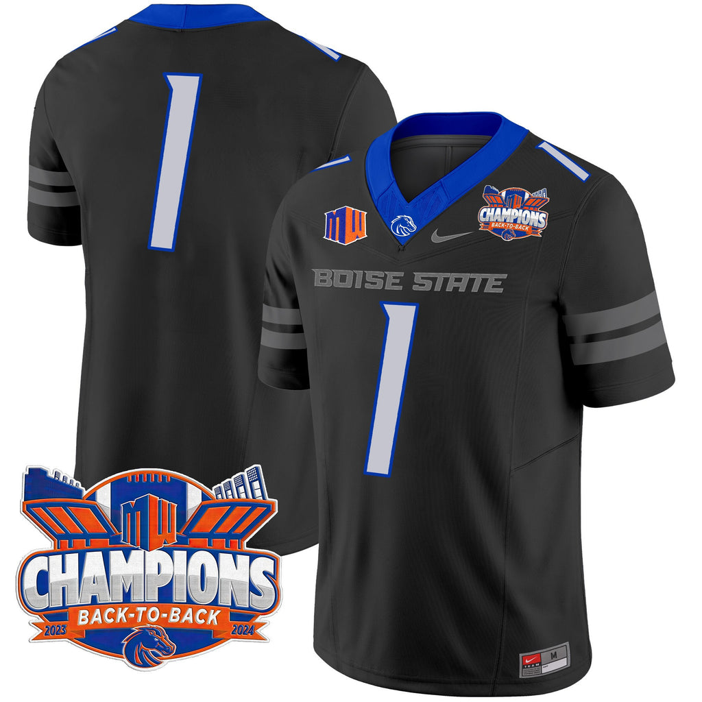 Men's Boise State Broncos 2024 Back To Back Champions Vapor Limited Jersey - All Stitched