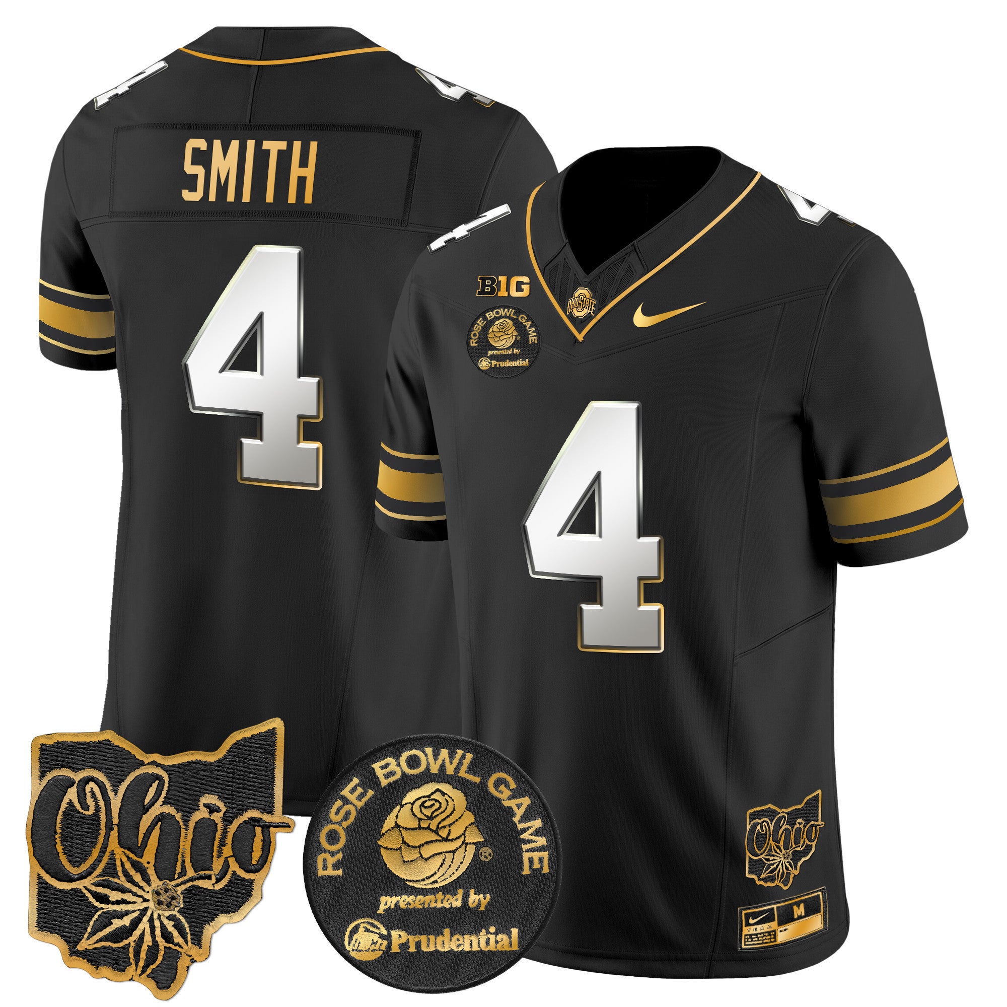 Men's Ohio State Buckeyes Rose Bowl Gold Vapor Limited Jersey - All Stitched