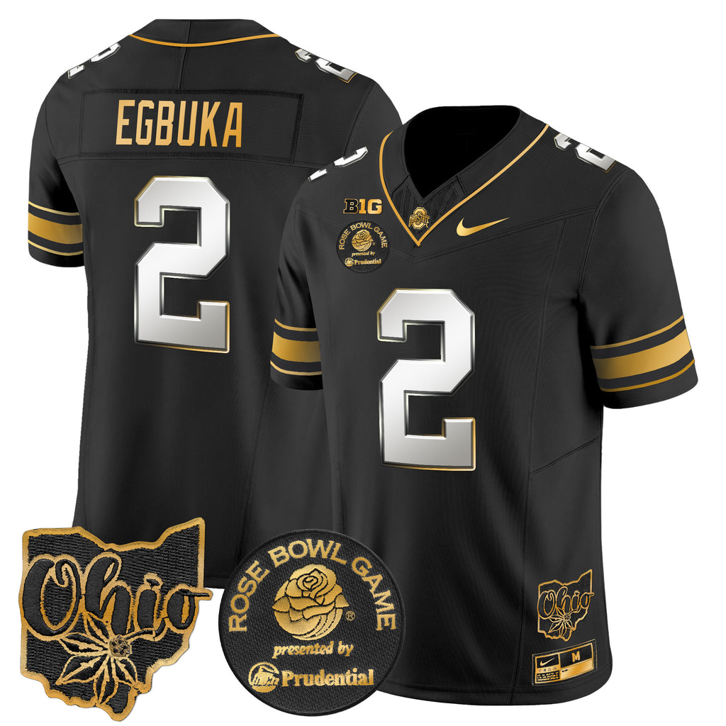 Men's Ohio State Buckeyes Rose Bowl Gold Vapor Limited Jersey - All Stitched