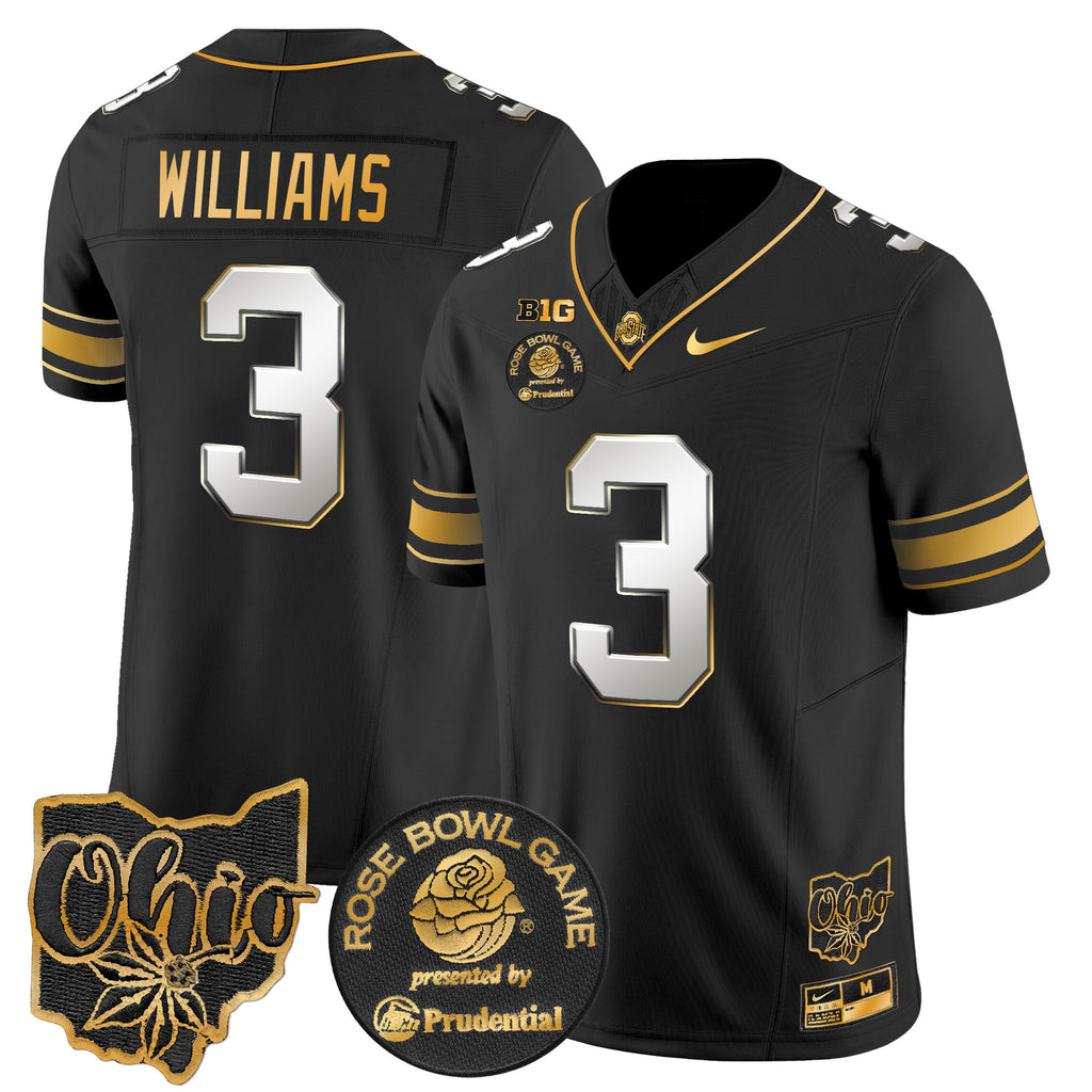 Men's Ohio State Buckeyes Rose Bowl Gold Vapor Limited Jersey - All Stitched