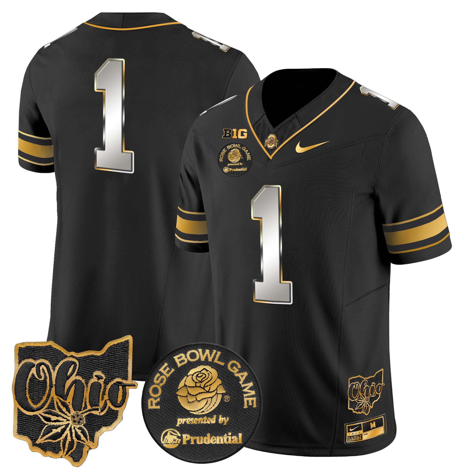 Men's Ohio State Buckeyes Rose Bowl Gold Vapor Limited Jersey - All Stitched