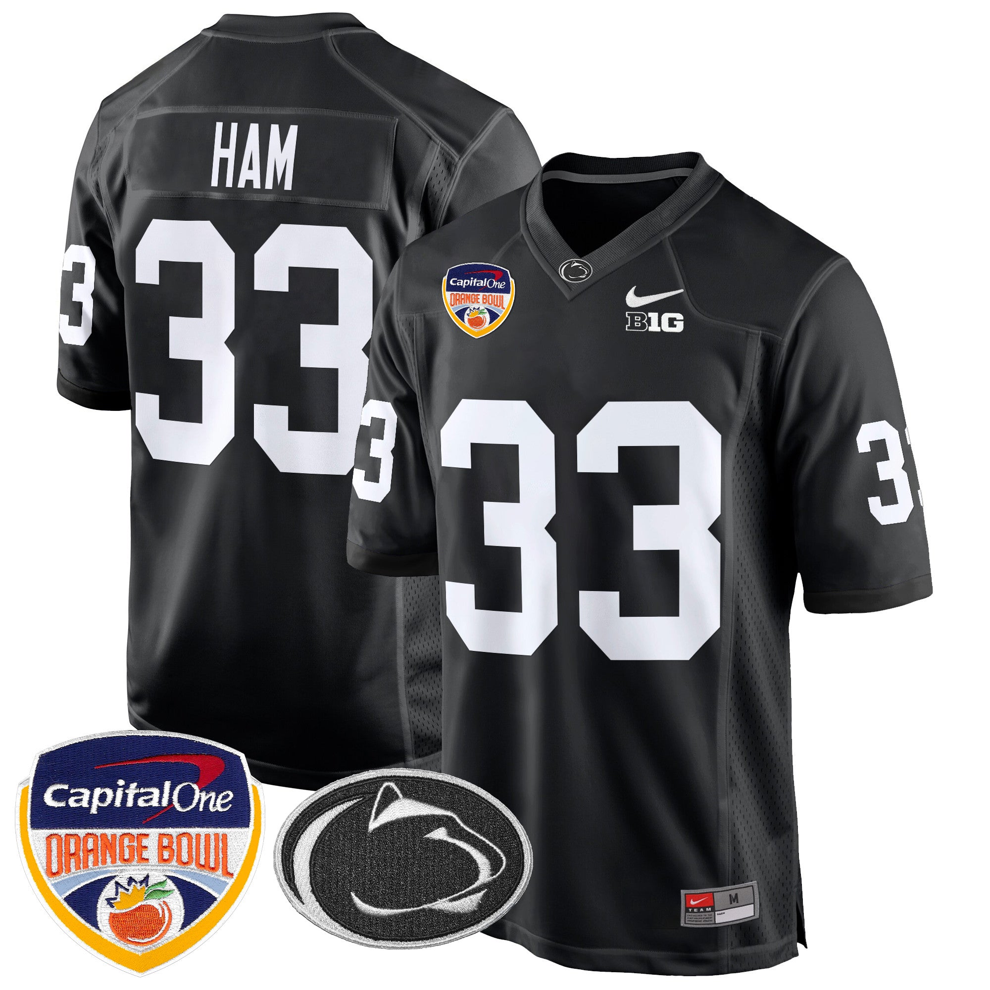 Men's Penn State Nittany Lions Orange Bowl Patch Game Jersey - All Stitched
