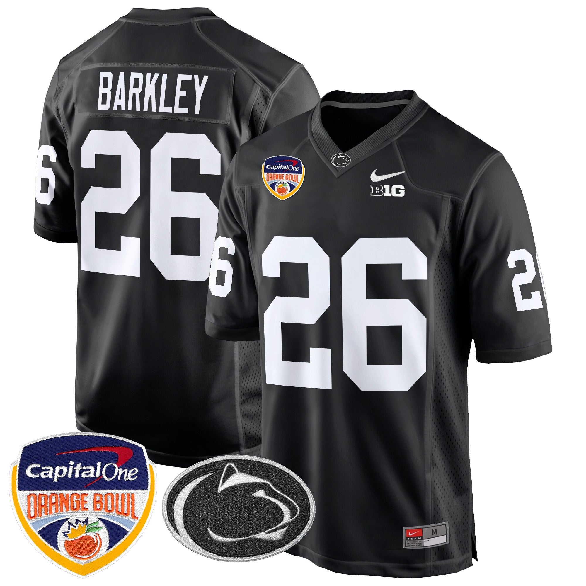 Men's Penn State Nittany Lions Orange Bowl Patch Game Jersey - All Stitched