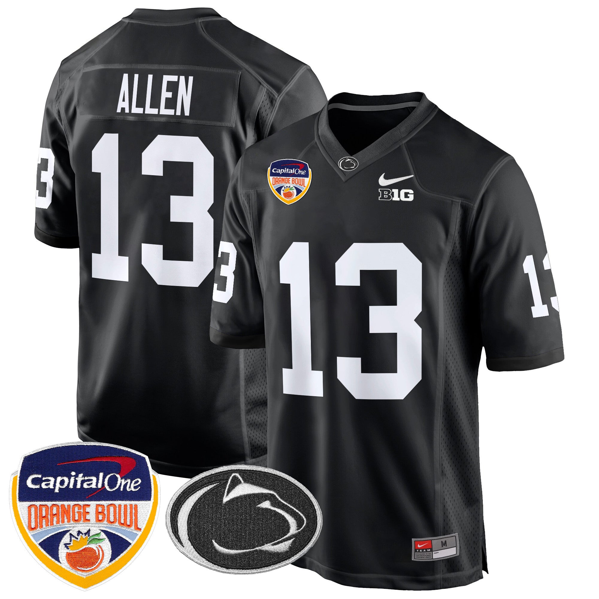 Men's Penn State Nittany Lions Orange Bowl Patch Game Jersey - All Stitched