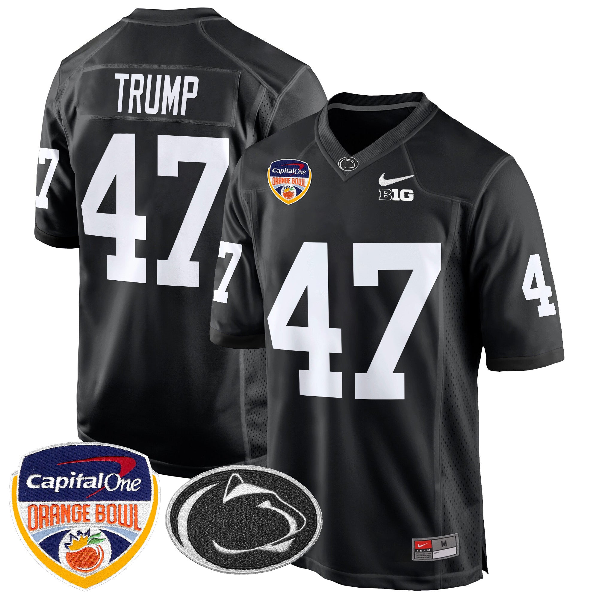 Men's Penn State Nittany Lions Orange Bowl Patch Game Jersey - All Stitched