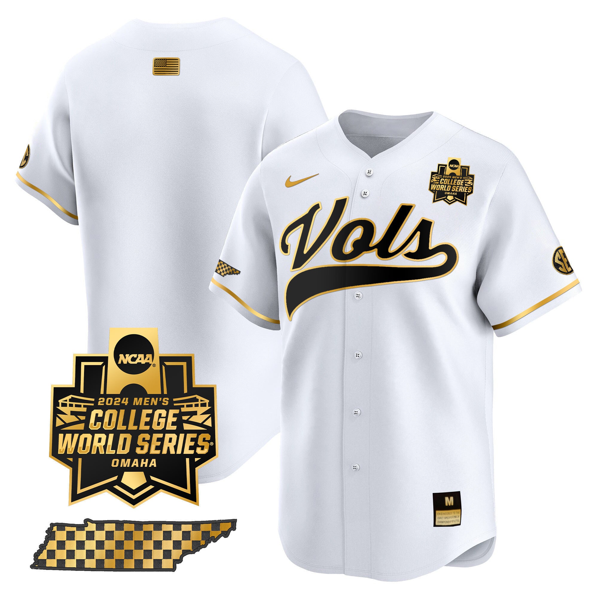 Men's Tennessee Volunteers 2024 College World Series Vapor Premier Limited Jersey V2 - All Stitched