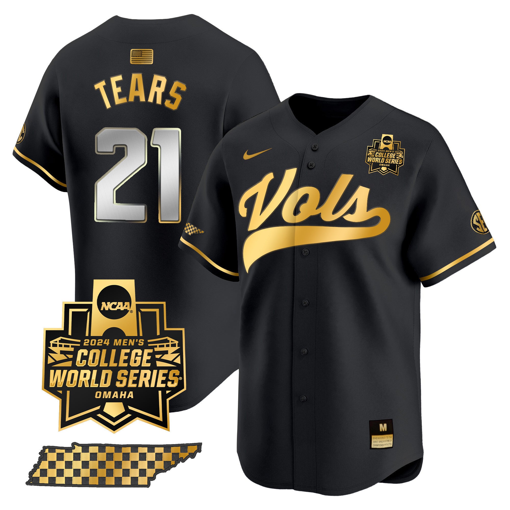 Men's Tennessee Volunteers 2024 College World Series Vapor Premier Limited Jersey V2 - All Stitched