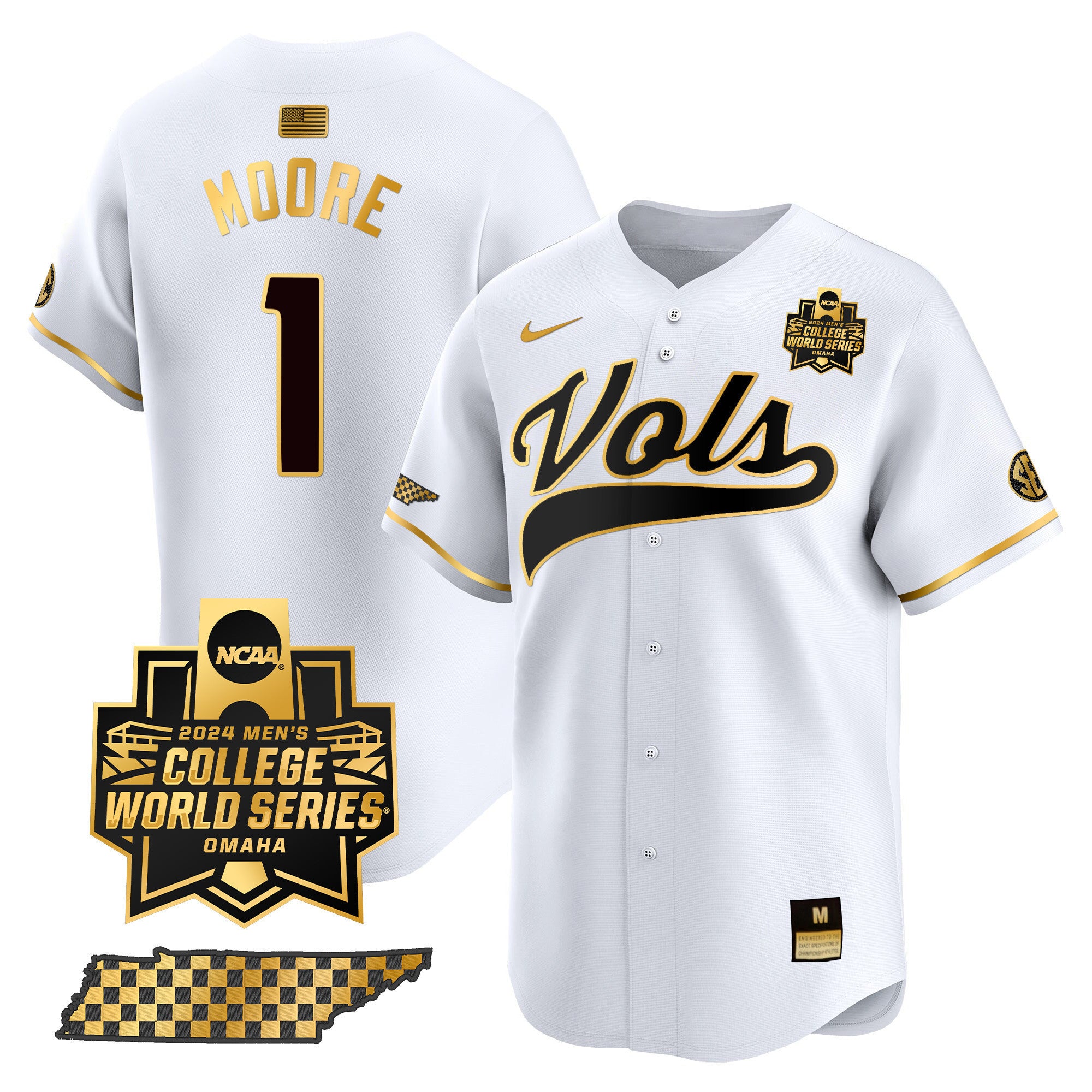 Men's Tennessee Volunteers 2024 College World Series Vapor Premier Limited Jersey V2 - All Stitched