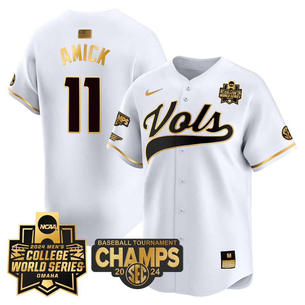 Men's Tennessee Volunteers 2024 Tournament Champs & World Series Vapor Premier Limited Jersey - All Stitched