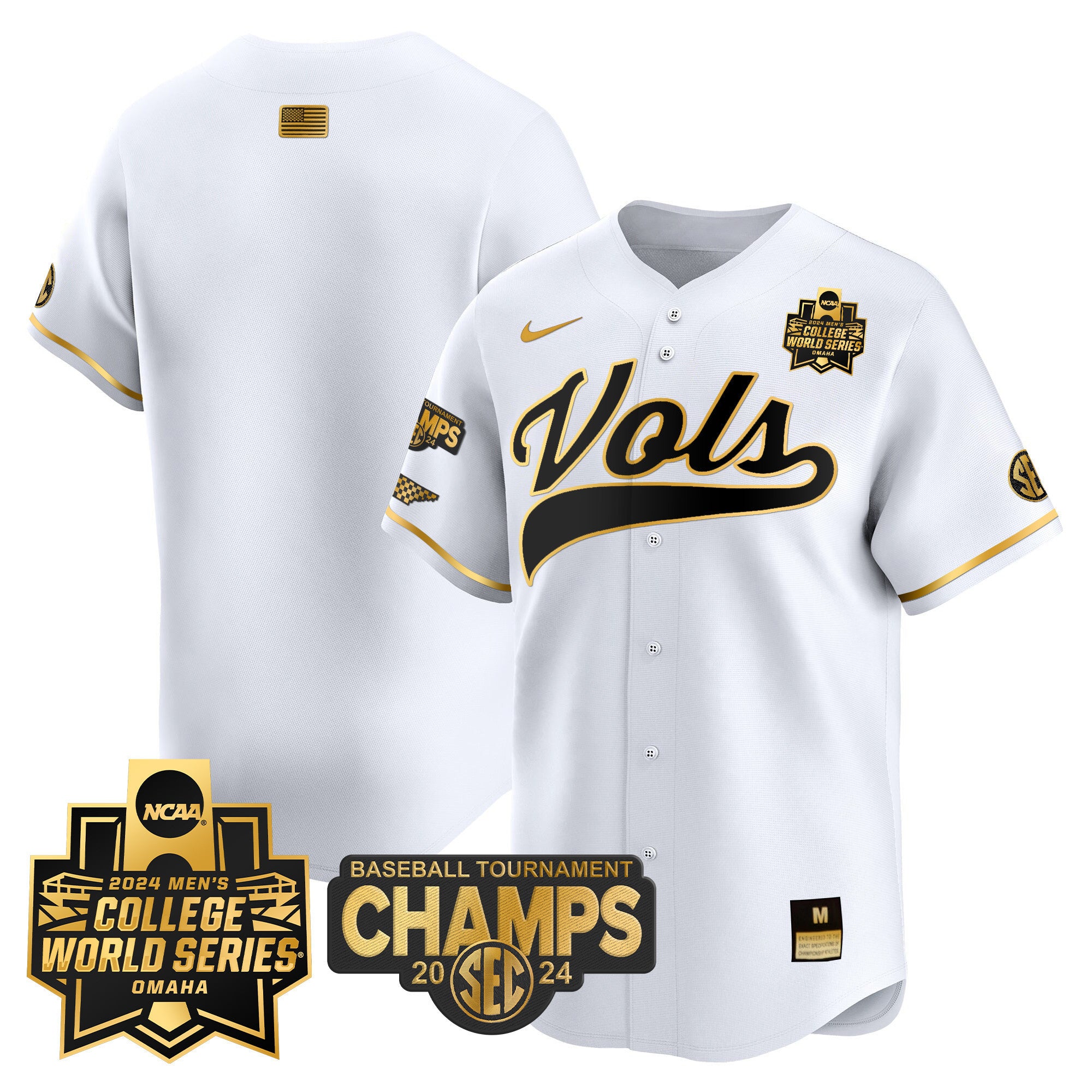 Men's Tennessee Volunteers 2024 Tournament Champs & World Series Vapor Premier Limited Jersey - All Stitched