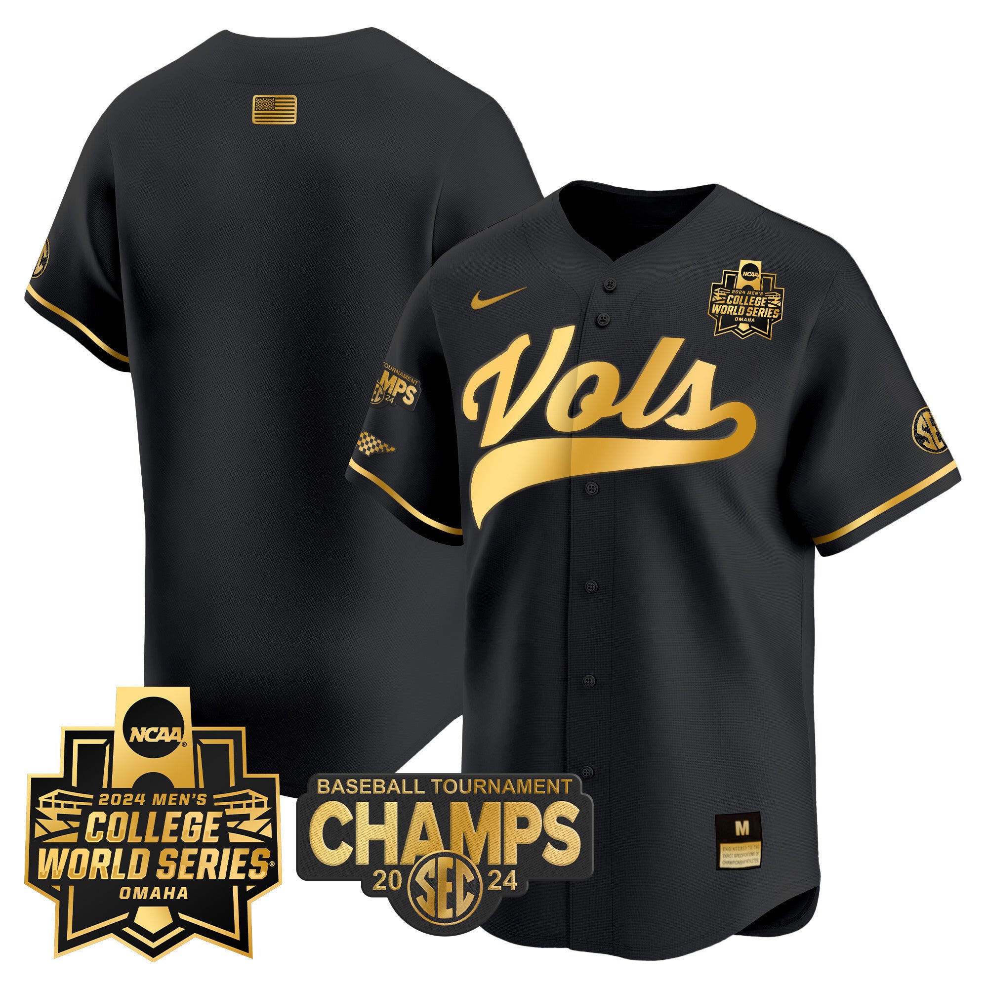 Men's Tennessee Volunteers 2024 Tournament Champs & World Series Vapor Premier Limited Jersey - All Stitched