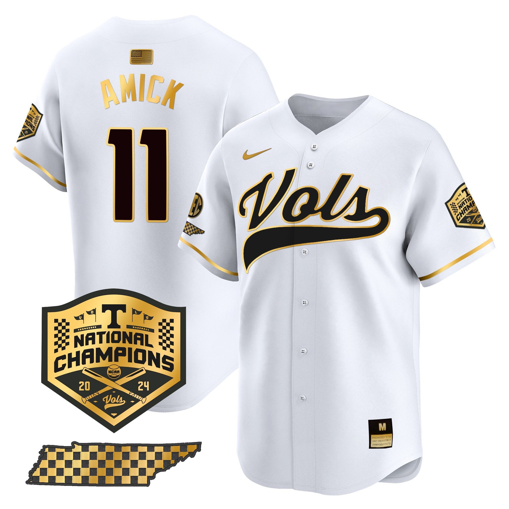 Men's Tennessee Volunteers 2024 Champions Vapor Premier Limited Jersey - All Stitched