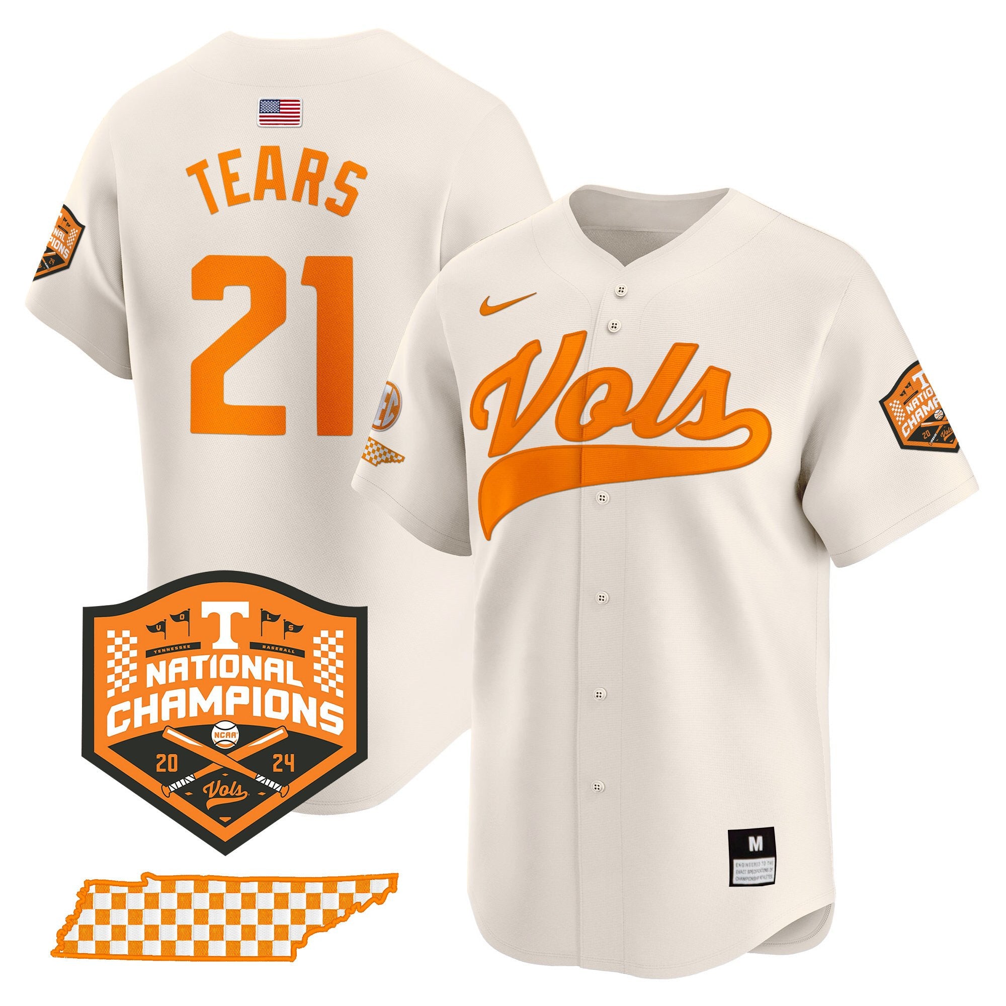Men's Tennessee Volunteers 2024 Champions Vapor Premier Limited Jersey - All Stitched
