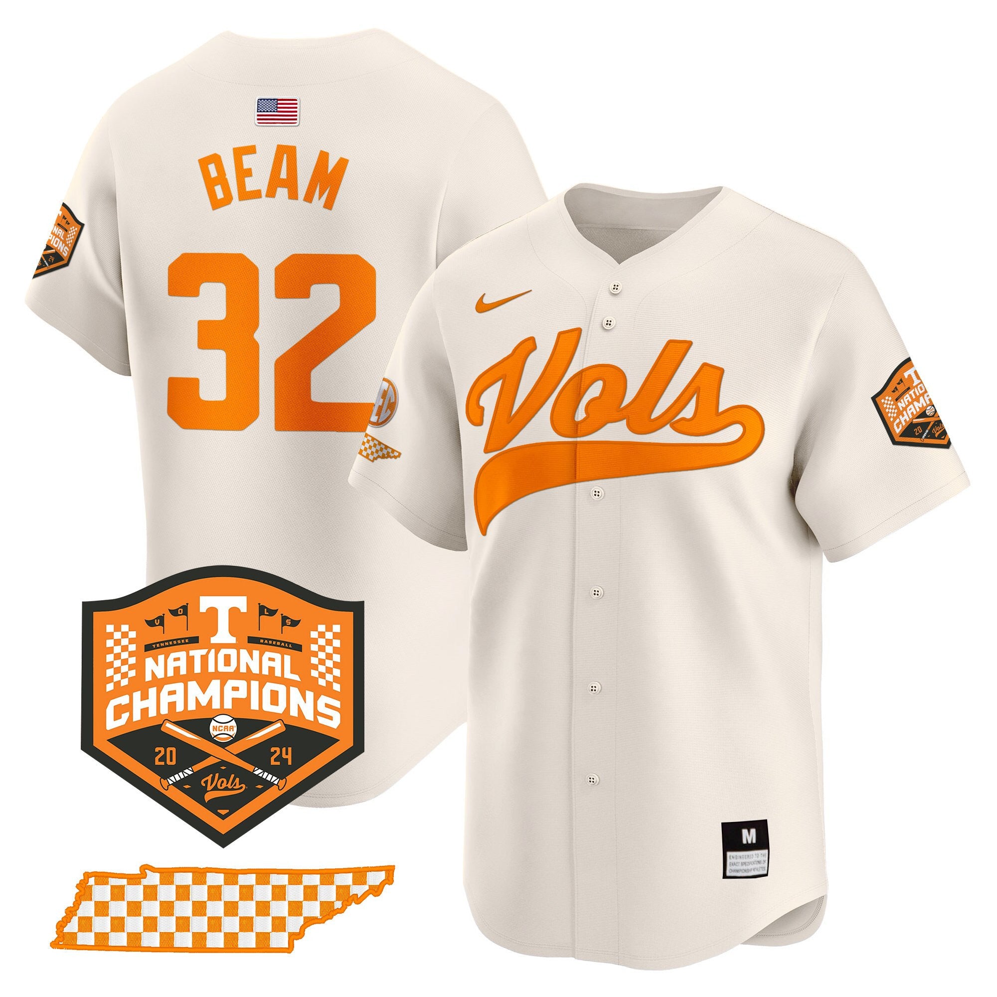 Men's Tennessee Volunteers 2024 Champions Vapor Premier Limited Jersey - All Stitched