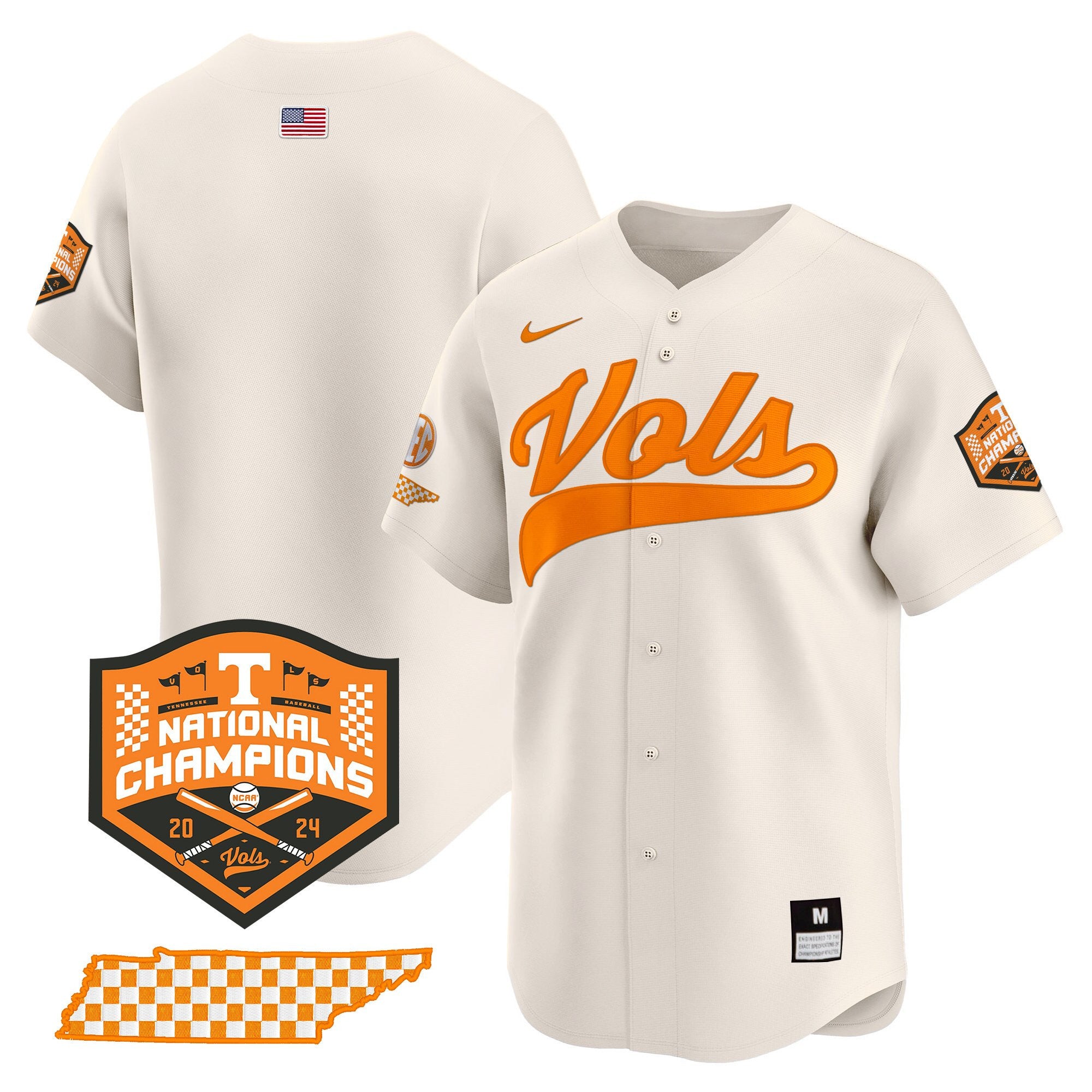 Men's Tennessee Volunteers 2024 Champions Vapor Premier Limited Jersey - All Stitched