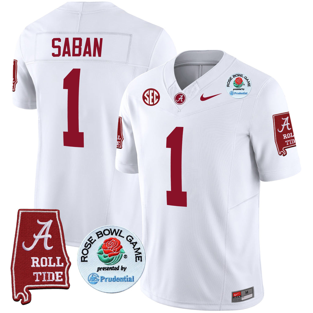 Men's Alabama Crimson Tide Rose Bowl Patch Vapor Limited Jersey - All Stitched