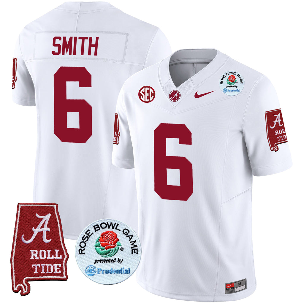 Men's Alabama Crimson Tide Rose Bowl Patch Vapor Limited Jersey - All Stitched