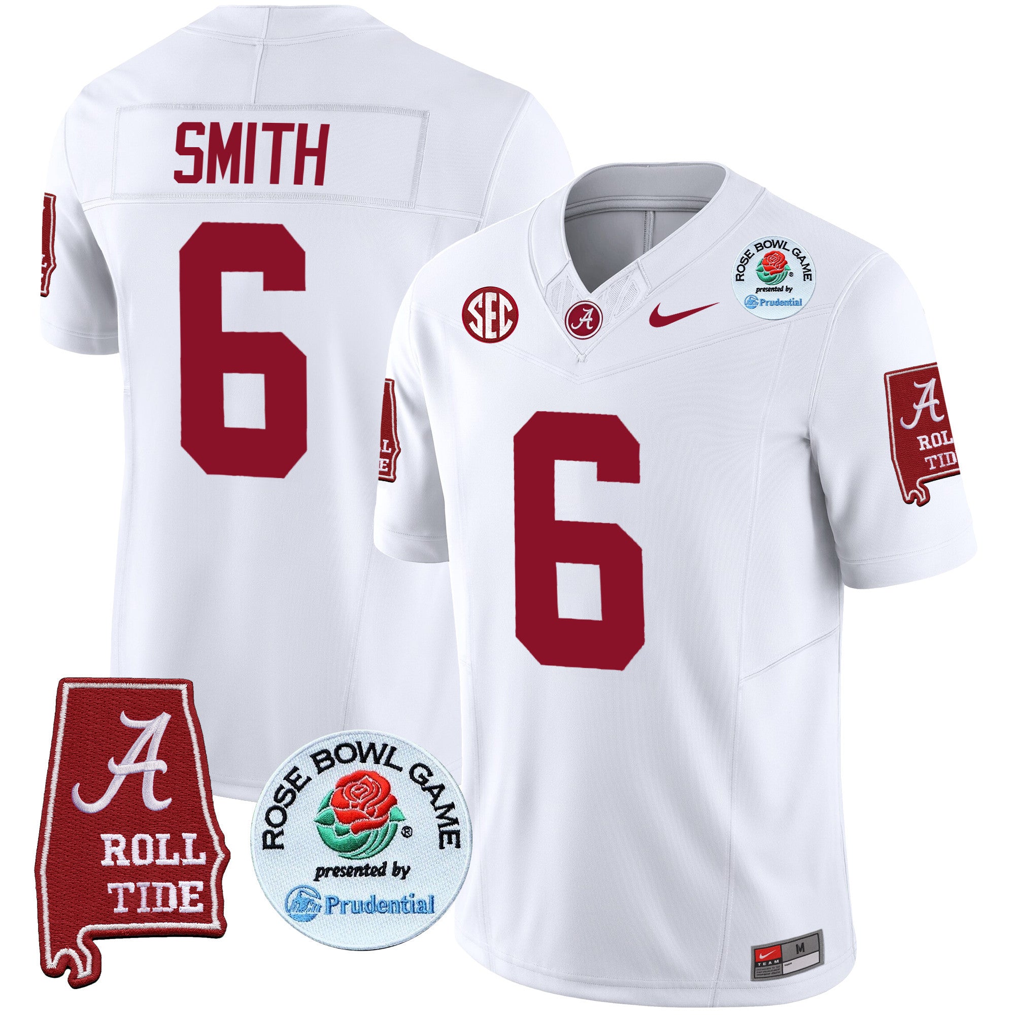 Men's Alabama Crimson Tide Rose Bowl Patch Vapor Limited Jersey - All Stitched