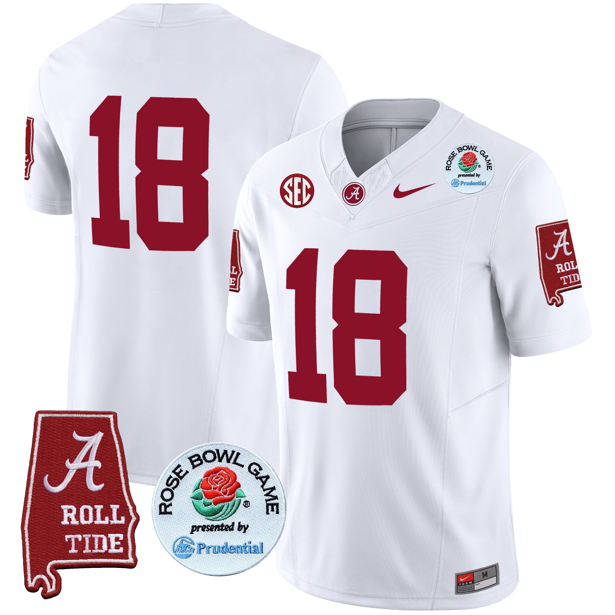 Men's Alabama Crimson Tide Rose Bowl Patch Vapor Limited Jersey - All Stitched