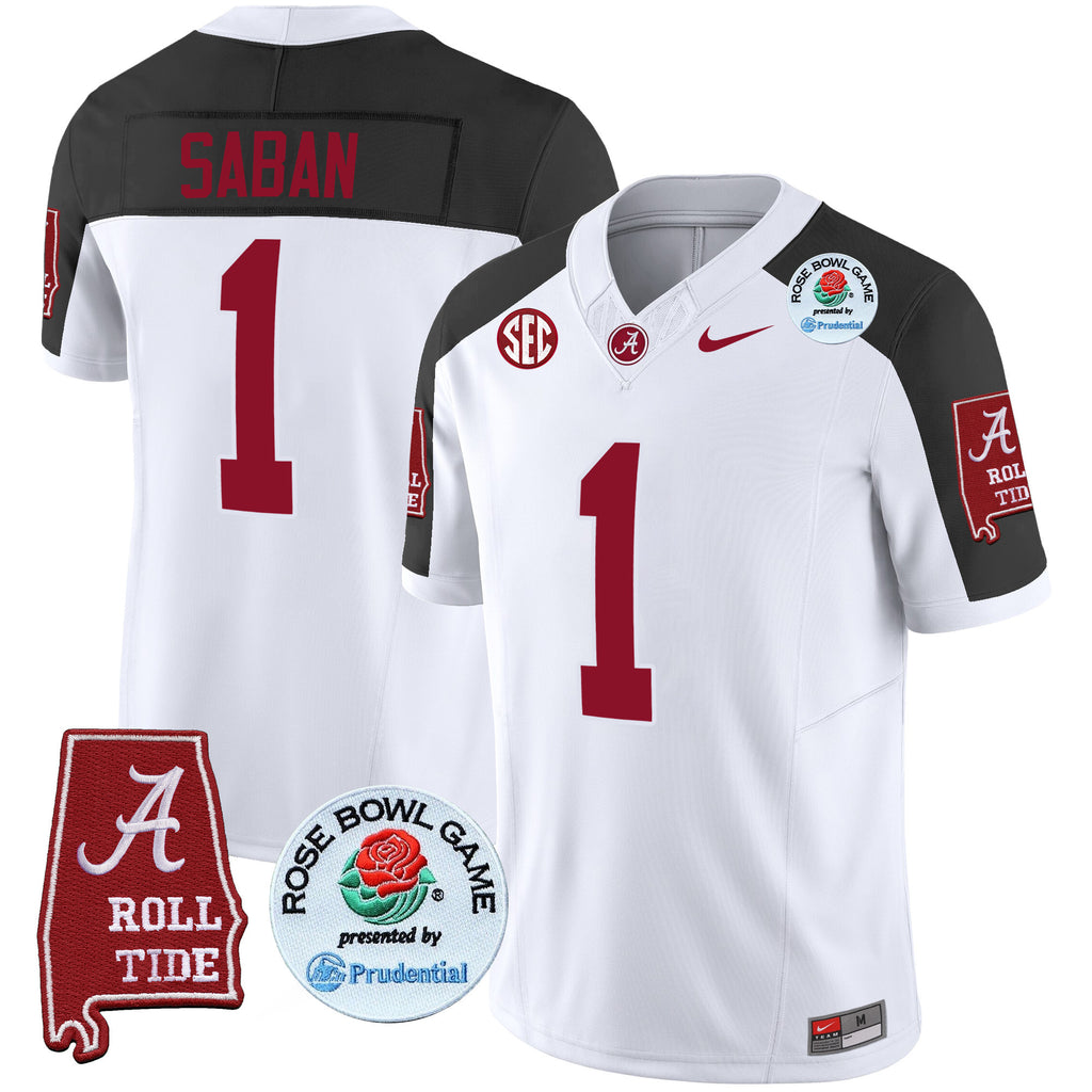 Men's Alabama Crimson Tide Rose Bowl Patch Vapor Limited Jersey - All Stitched