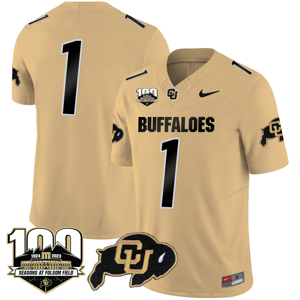 Men's Colorado Buffaloes 100 Seasons Patch Vapor Limited Jersey - All Stitched
